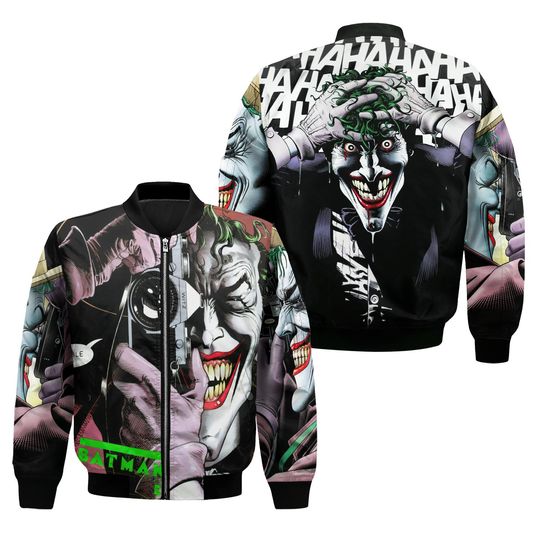 Batman Joker DC Comics Comic Book Art Bomber Jacket
