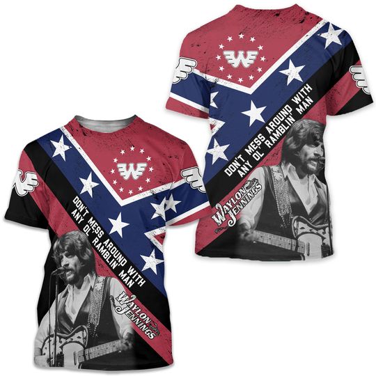 Waylon Jennings Don't Mess Around With Any Ol’ Ramblin AOP 3D