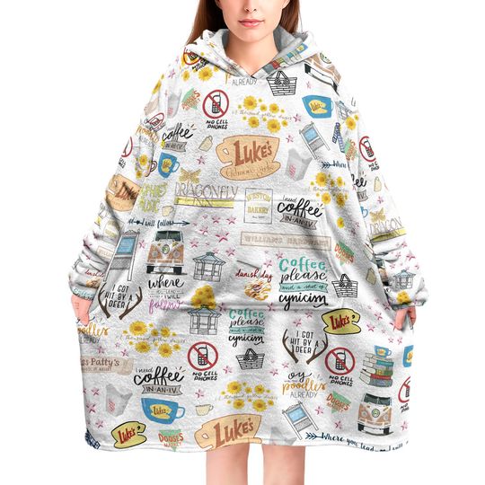 Gilmore Girls Oversized Hoodie, Lukes Dinner 3D Hoodie, Gilmore Girls Blanket Hoodie, Vintage Stars Hollow Cozy Outfit, Xmas Gift