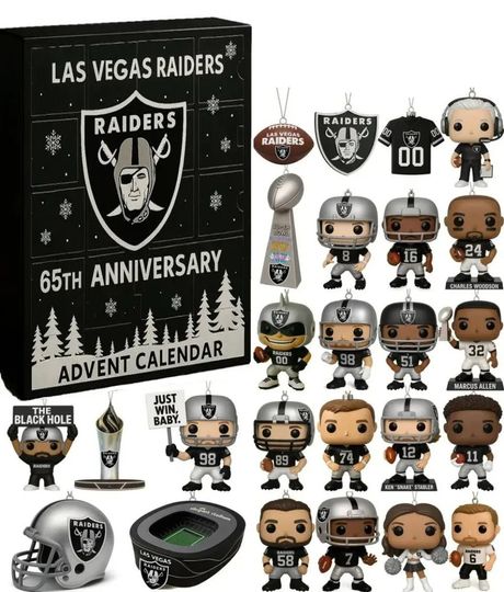 Las Vegas Raiders 65th Anniversary Advent Calendar Christmas Countdown Calendars, Christmas Gift