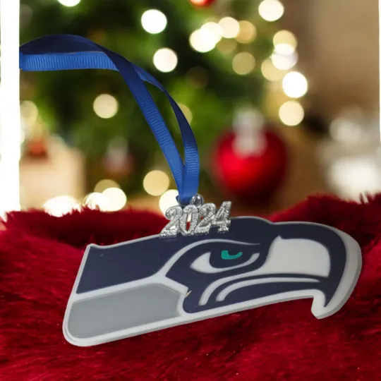 Discover 3D Printed Football Blue & White Ornament with 2025 charm - Holiday Decor.