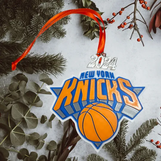 Discover 3D Printed Basketball Christmas Ornament | Silver 2025 charm | Great gift