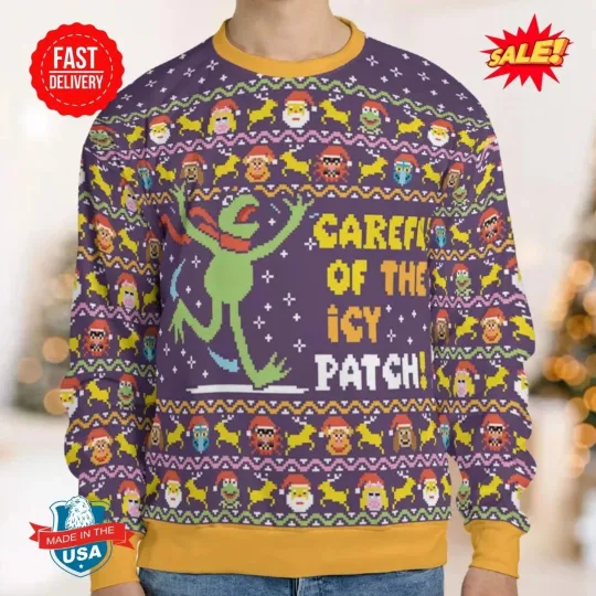 Careful of The Icy Patch The Muppets Ugly Christmas Sweatshirt