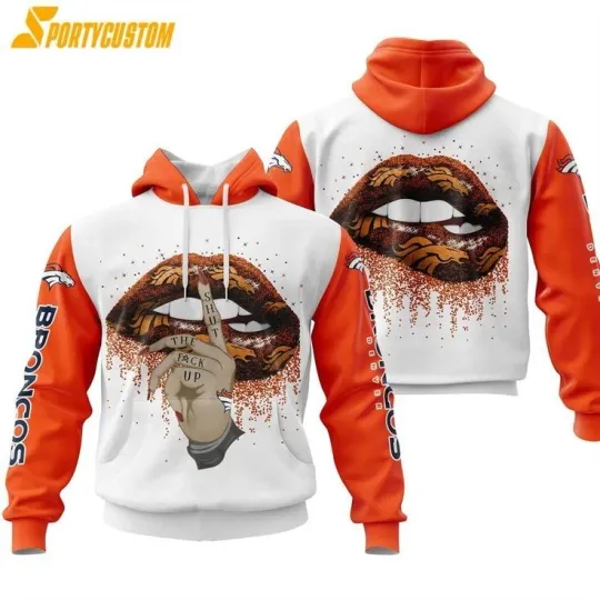 Denver Lips Embrace Broncos Football Team All Over Print 3D Hoodie