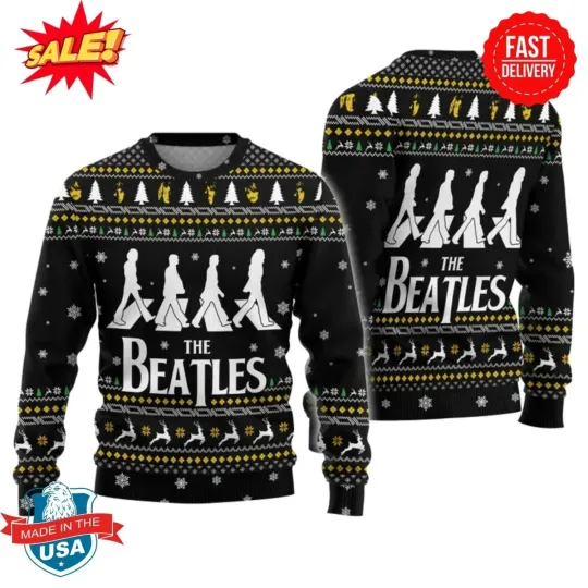 Discover The Beatles Christmas Sweater, The Beatles Ugly Sweater S-5XL