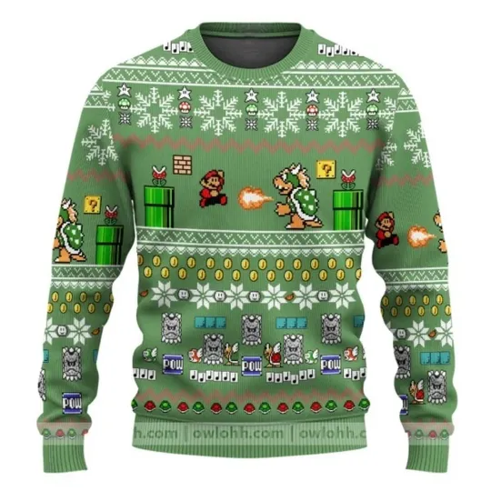 Discover Super Mario Custom Ugly Sweater Partyugly sweater ideas Ugly Christmas Sweater