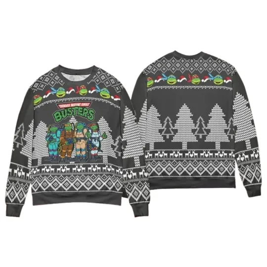 Teenage Mutant Ninja Turtles Ghostbusters Ugly Christmas Sweater