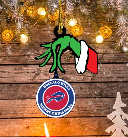 Discover buffalo bills Christmas Ornament, bill mascot, team name logo, fan gift