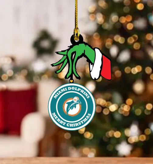 Discover miami dolphins Christmas Ornament, santa clous, christmas fan gift