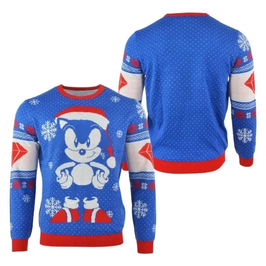 Sonic The Hedgehog Sonic Gem Ugly Christmas Sweater