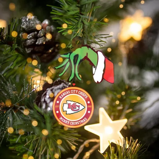 Discover kansas city chiefs Christmas Ornament, christmas football fan gift, house décor