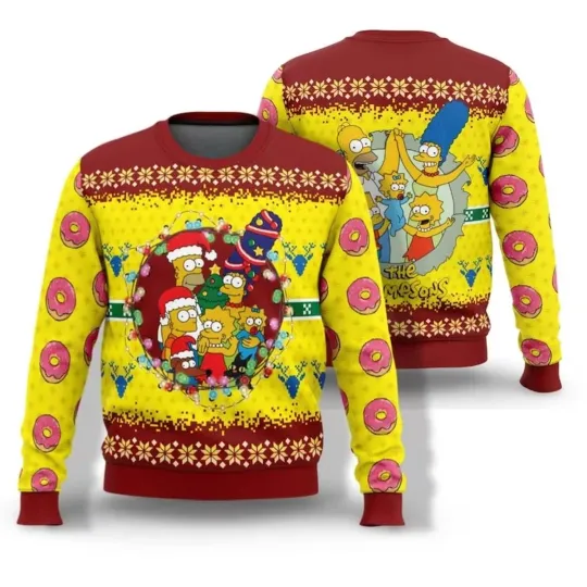 The Simpsons Ugly Christmas Sweater, Homer Simpson Shirt, Funny Bart Simpson