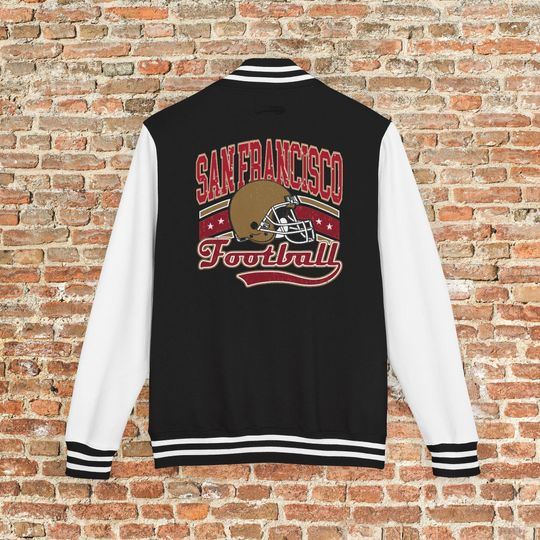Discover San Francisco Football Varsity Jacket, Vintage Throwback 90s Outerwear For Fans, Mens and Womens