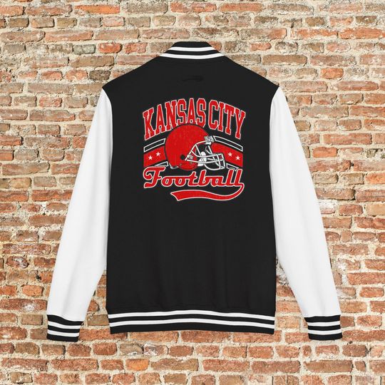 Kansas City Football Varsity Jacket, Vintage Throwback 90s Outerwear For Fans, Mens and Womens