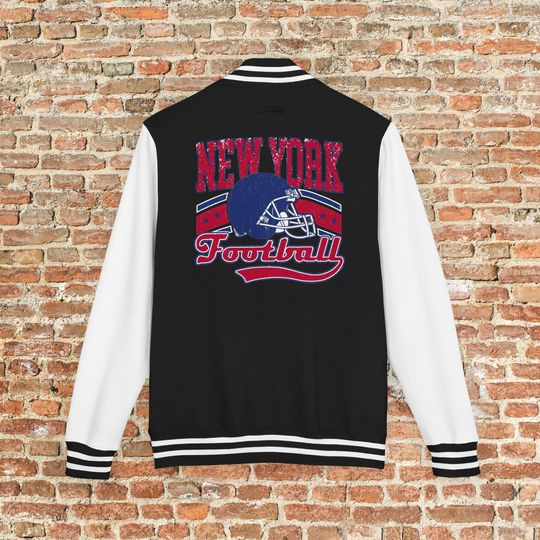 Discover New York Football Varsity Jacket, Vintage Throwback 90s Outerwear For Fans, Mens and Womens