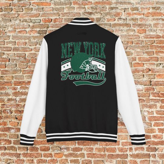 Discover New York Football Varsity Jacket, Vintage Throwback 90s Outerwear For Fans, Mens and Womens