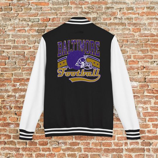 Discover Baltimore Football Varsity Jacket, Vintage Throwback 90s Outerwear For Fans, Mens and Womens