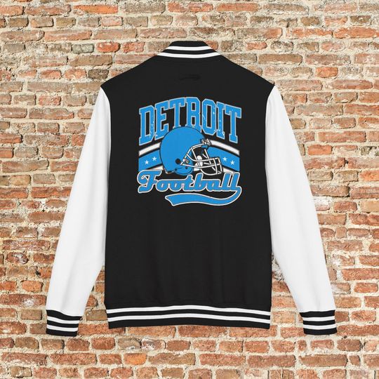 Discover Detroit Football Varsity Jacket, Vintage Throwback 90s Outerwear For Fans, Mens and Womens
