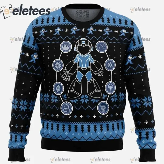 Mega Man Elemental Weapon Ugly Christmas Sweater Gamer Gift