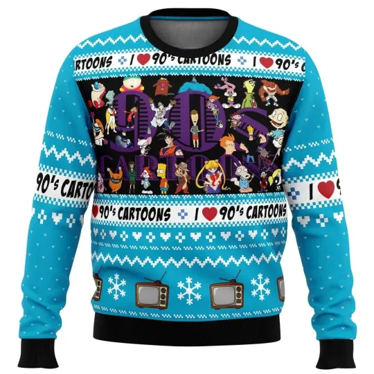 Discover I Love The 90S Cartoons Ugly Christmas Sweater