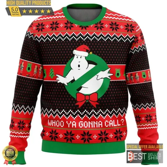 Ghostbusters Ugly Christmas Sweatshirt Who You Gonna Call Ghostbusters Ugly Sweater