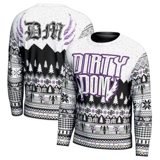 Dominik Mysterio Dirty Dom Ugly Christmas Sweater Men Holiday Pullover Gift