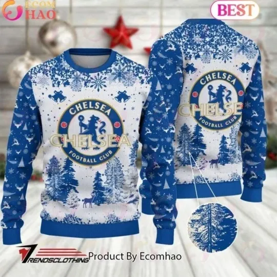 Discover EPL Chelsea FC Merry Christmas Ugly Christmas Sweater