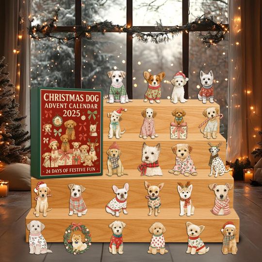 Discover Christmas Puppy Advent Calendar - 24 Day Dog Countdown - Holiday Gift for Dog Owners - Puppy Advent Calendar 2025 - Xmas Dog Countdown Box