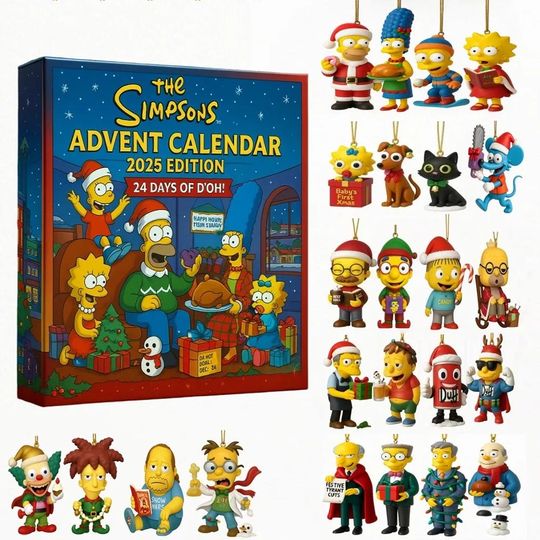 The Simpsons Advent Calendar 2025, The Simpsons Christmas Countdown Calendars, 24 Days of Xmas Surprises with 24 Collectible, Blind Box