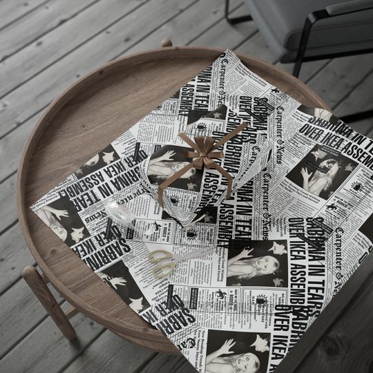 Discover Retro Newspaper Collage Wrapping Paper inspired by Sabrina Carpenter