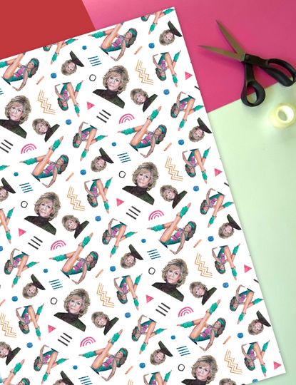 Discover Jane Fonda Retro Gift Wrap, 80s Pop Culture Feminist Wrapping Paper
