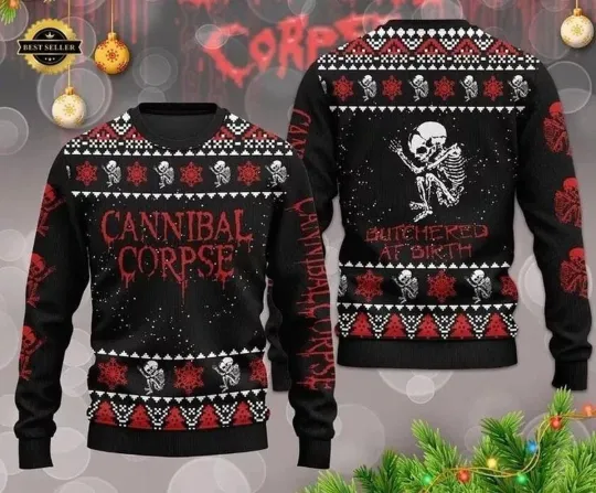 Discover Cannibal Corpse Ugly Christmas Sweater - Metal Band Holiday Sweater