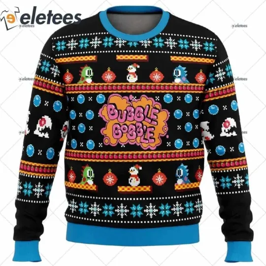 Discover Bubble Bobble Ugly Christmas Sweater - Retro Gaming Festive Wear