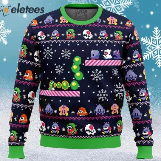 Discover Bubble Bobble Christmas Ugly Sweater Retro Gamer Apparel Gift for Men Women Holiday