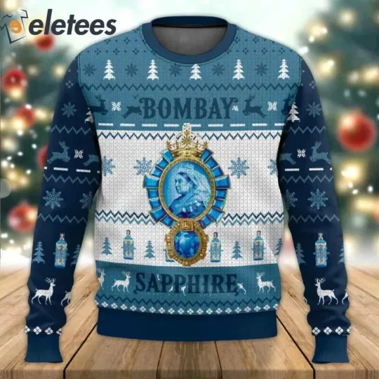 Bombay Sapphire Gin Ugly Christmas Sweater Perfect Holiday Gift for Gin Lovers