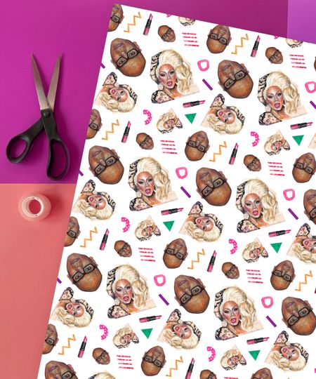 Discover RuPaul Drag Queen Gift Wrap - Colorful LGBT Birthday & Celebration Wrapping Paper