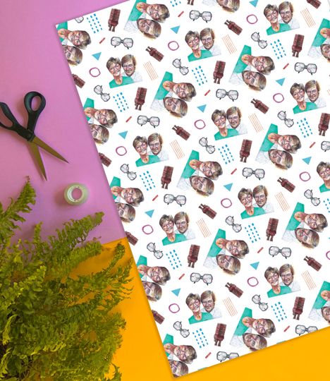 Discover Ken and Deirdre Barlow Gift Wrap Coronation Street Pop Culture Design