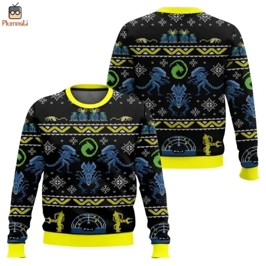 Discover Alien Xenomorph Christmas Ugly Sweater, Alien 1979 Sweater, 90s Horror Movie