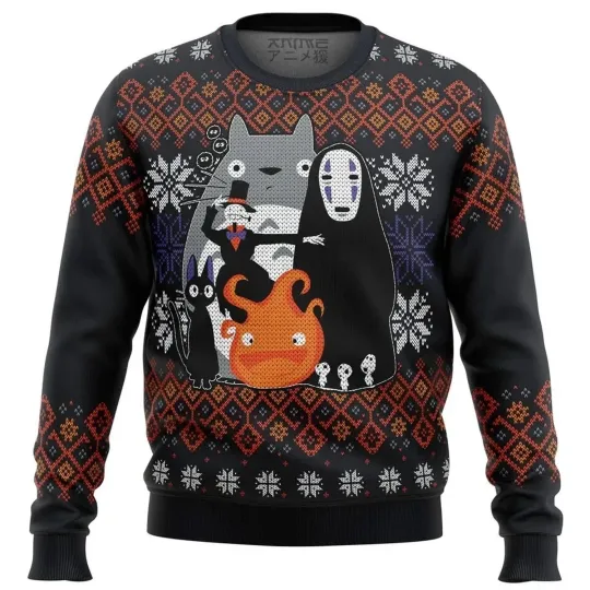 Anime Ghibli Ugly Christmas Sweater, No Face Ugly Sweatshirt