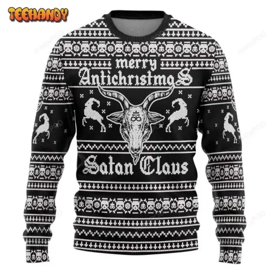 Discover Antichristmas Satan Claus Ugly Christmas Sweater Sweatshirt Apparel