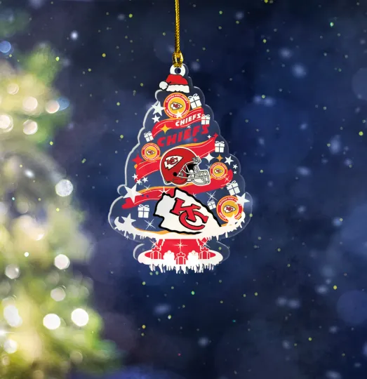 Discover kansas city football Christmas Ornament, tree shape, team apparel fan gift
