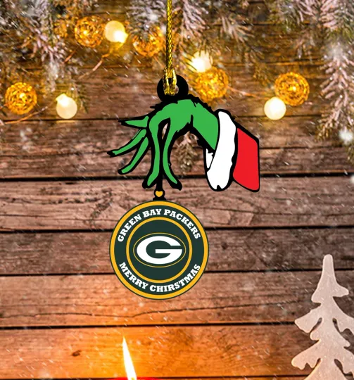 Discover green bay football Christmas Ornament, santa christmas tree décor