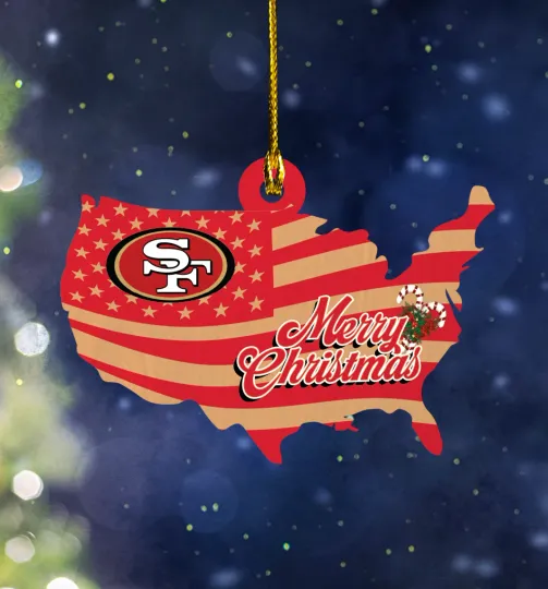 Discover san francisco football Christmas Ornament, america SF team logo holiday
