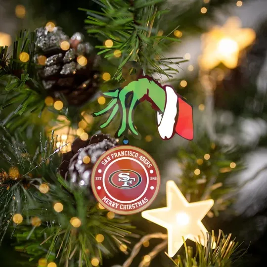 Discover san francisco football Christmas Ornament, team name logo, round shape décor
