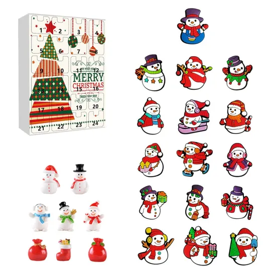 Discover 2D 2025 Christmas Series 24 Countdown Calendar Box Cartoon Snowman Surprise Box