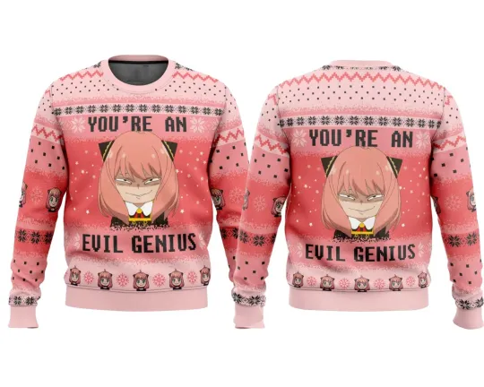 Discover Youre An Evil Genius XFamily Ugly Christmas Sweater Unisex