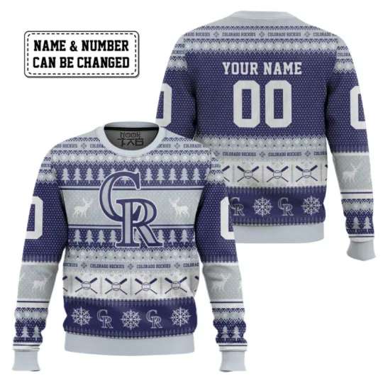 Discover Custom Name And Number Colorado Rockie Ugly Sweater Xmas Gift