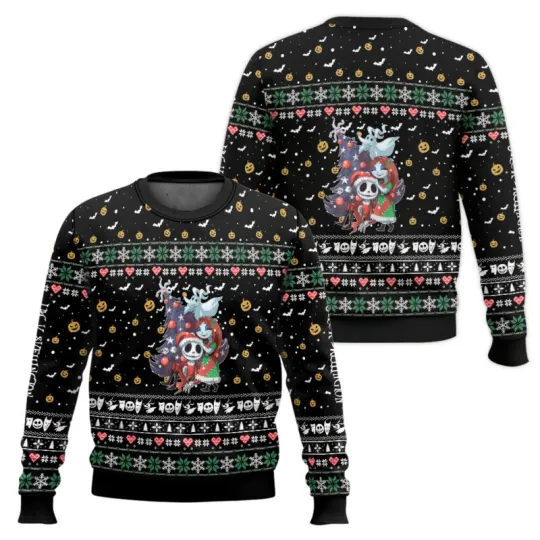 Nightmare Before Christmas Jack And Sally Ugly Christmas Sweater