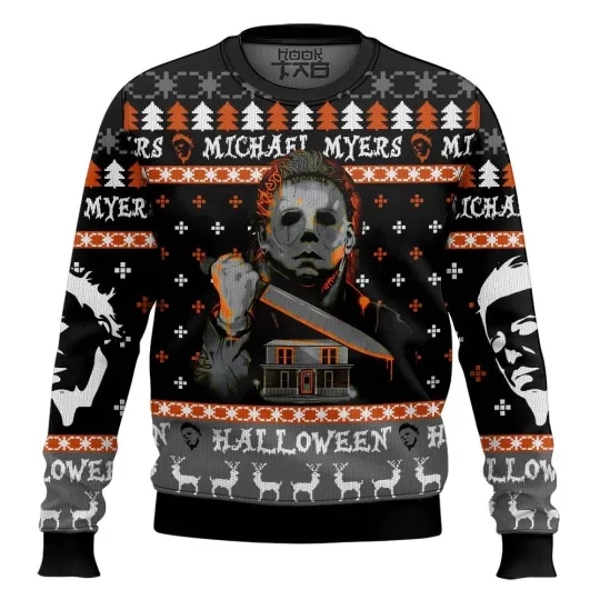 Michael Myers Ugly Christmas Sweater, Halloween Ugly Christmas Sweater
