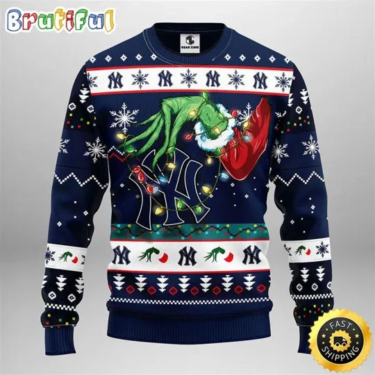 Discover NY Yankees funny character Christmas Baseball Fan Ugly Christmas Sweater